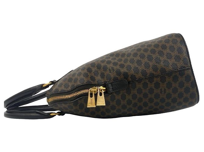 Céline Sac à main Celine Vintage Macadam Blazon Pattern Marron Noir - vue 5