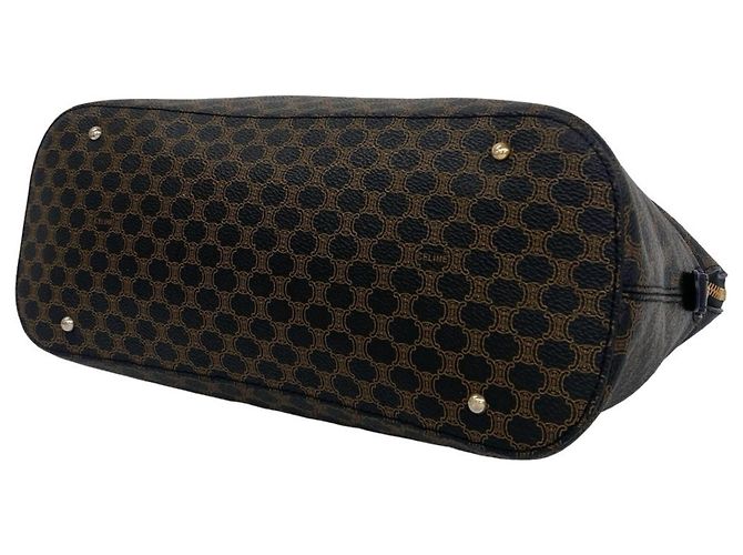 Céline Sac à main Celine Vintage Macadam Blazon Pattern Marron Noir - vue 8