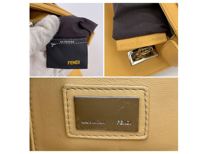 Fendi Borsa a tracolla a baguette in pelle nappa gialla Giallo - vista 6
