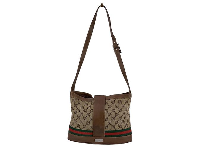 Gucci Vintage Brown Canvas GG Interlocking Web Schultertasche Limited Edition Braun - Ansicht 3