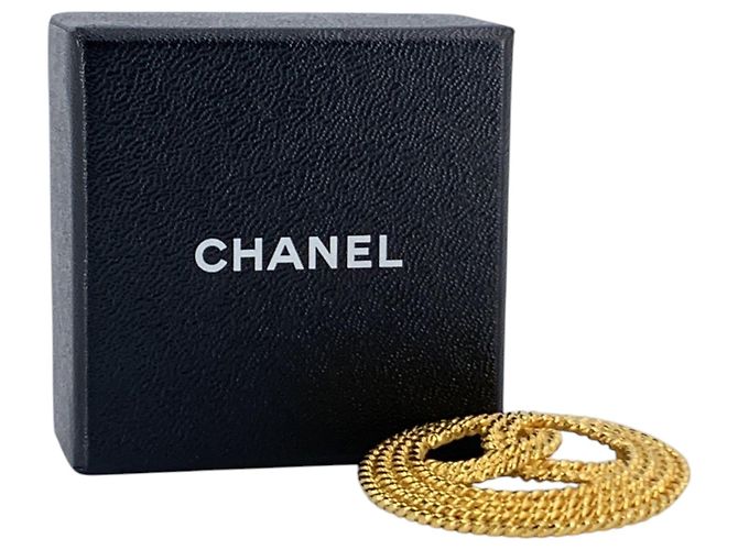 Timeless Chanel Vintage Gold Metal CC Twisted Rope Große Brosche Golden - Ansicht 6