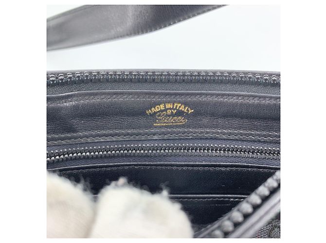 Gucci Vintage Black GG Canvas Side G Sherry Line Schultertasche Schwarz - Ansicht 6
