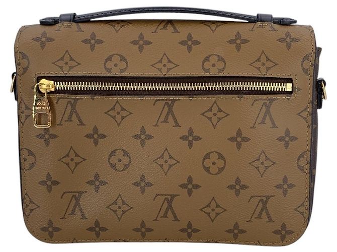Louis Vuitton Bolsa de ombro e mão Pochette Metis Reverse em lona marrom - vista 3