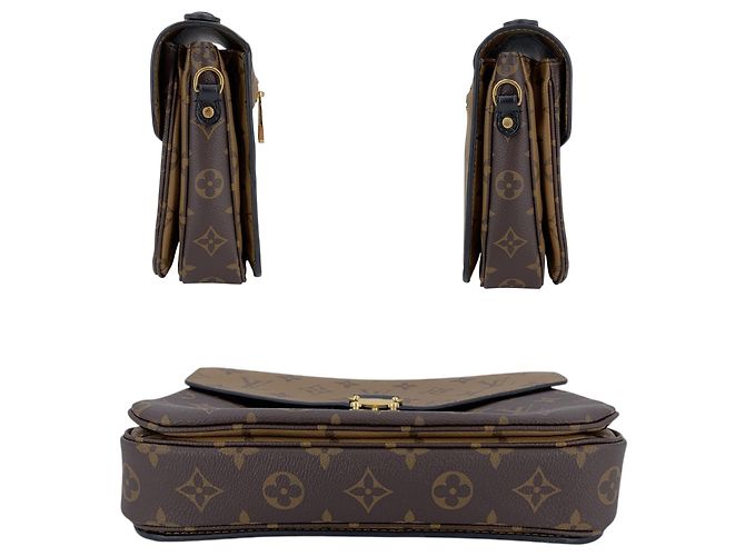 Louis Vuitton Bolsa de ombro e mão Pochette Metis Reverse em lona marrom - vista 4