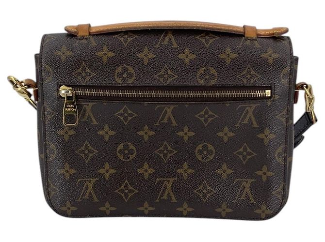 Louis Vuitton Borsa a tracolla Pochette Metis in tela marrone - vista 3