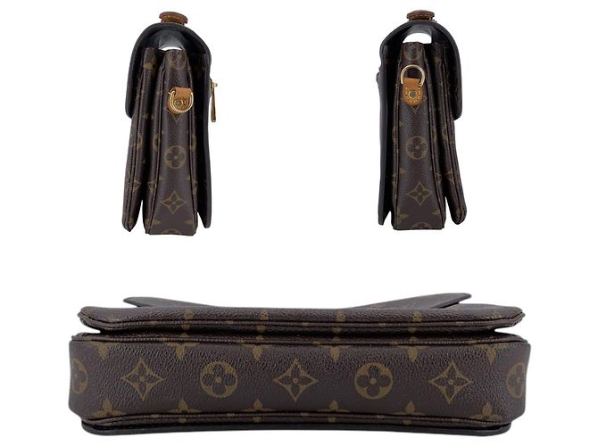 Louis Vuitton Borsa a tracolla Pochette Metis in tela marrone - vista 4