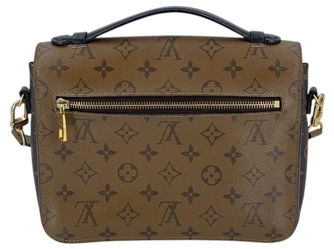 Louis Vuitton Borsa a tracolla Pochette Metis Reverse in tela marrone - vista 3