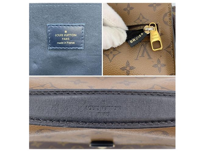 Louis Vuitton Borsa a tracolla Pochette Metis Reverse in tela marrone - vista 6