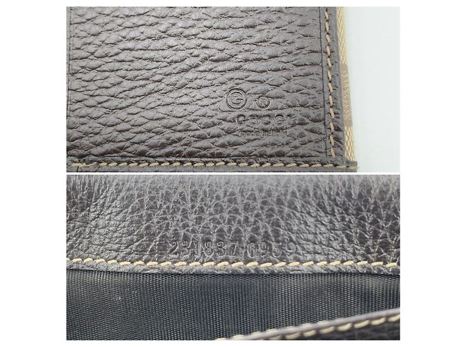 Gucci Carteira Continental Longa GG Crystal em Lona e Couro Bege Marrom - vista 6