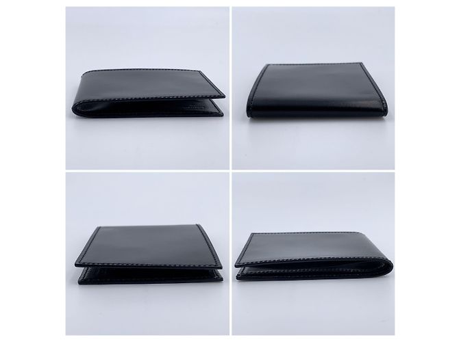 Gucci Vintage Black Smooth Leather Bifold Small Wallet - view 4