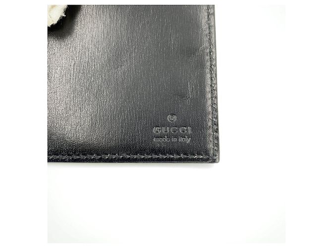 Gucci Vintage Black Smooth Leather Bifold Small Wallet - view 6