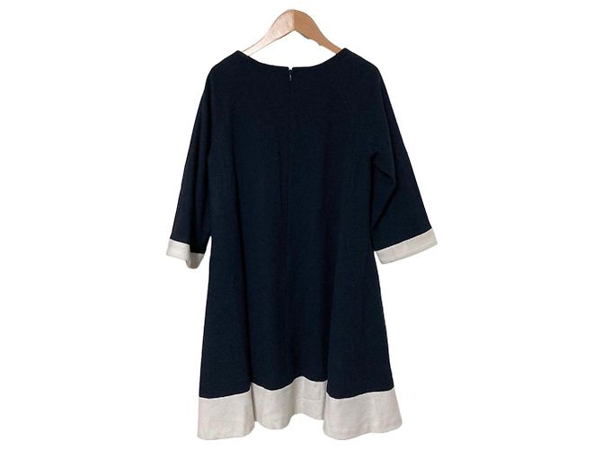 Autre Marque Grace Class Wool Bicolor Dress Blue Navy blue - view 2