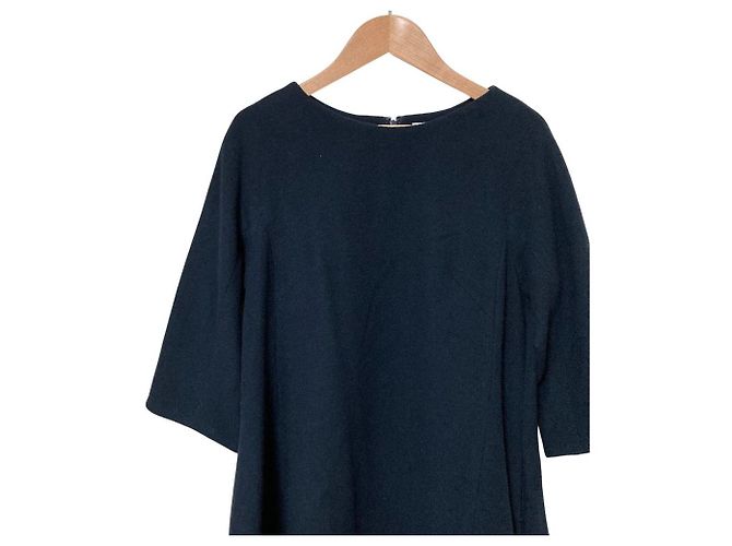 Autre Marque Grace Class Wool Bicolor Dress Blue Navy blue - view 3