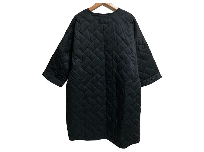Autre Marque FREAK'S STORE Abrigo largo acolchado sin cuello Negro - vista 2