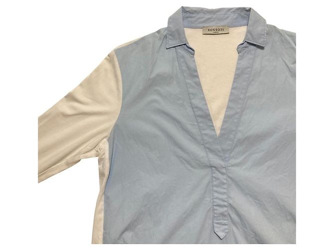 Autre Marque Camisa ROSSO35 Branco Azul - vista 3