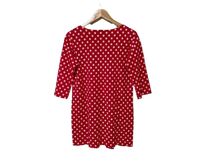 Autre Marque Abito in cotone a pois Marimekko Rosso - vista 2