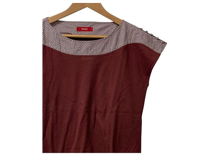 Autre Marque Top senza maniche a quadretti PINK HOUSE Marrone - vista 2