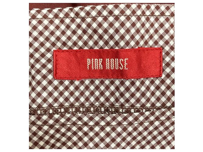 Autre Marque Top senza maniche a quadretti PINK HOUSE Marrone - vista 4