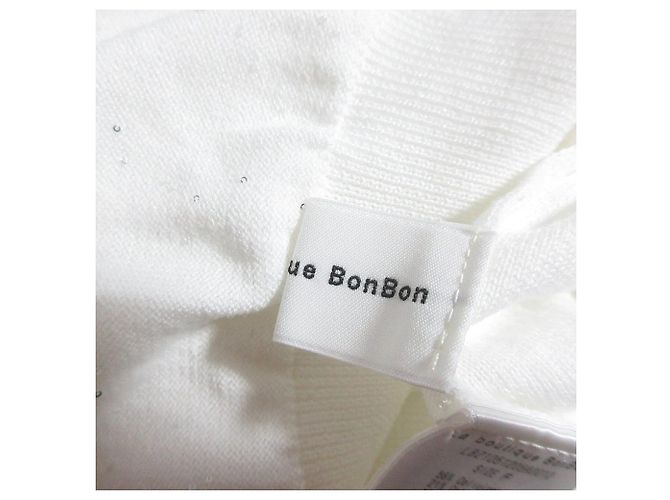 Autre Marque La boutique BonBon Spangle Ruffle Off-Shoulder Knit Blanco - vista 6