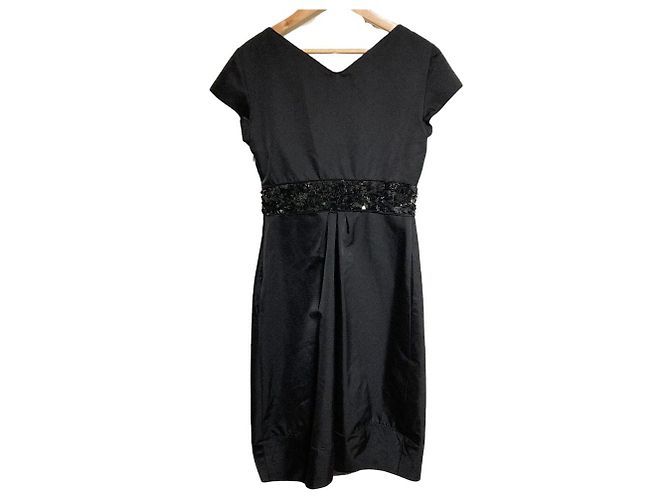 Abito di paillettes con maniche francesi Moschino Nero - vista 2