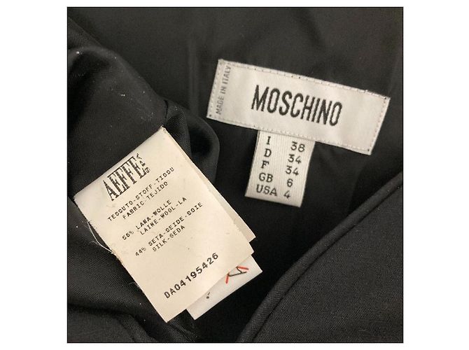 Abito di paillettes con maniche francesi Moschino Nero - vista 3