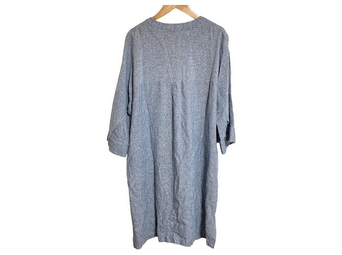 Autre Marque Robe chemise à rayures en lin Pendleton Bleu - vue 2