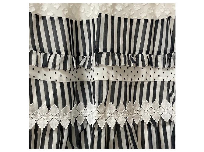 Autre Marque Saia midi com camadas Chesty Fabric Mix Preto - vista 3
