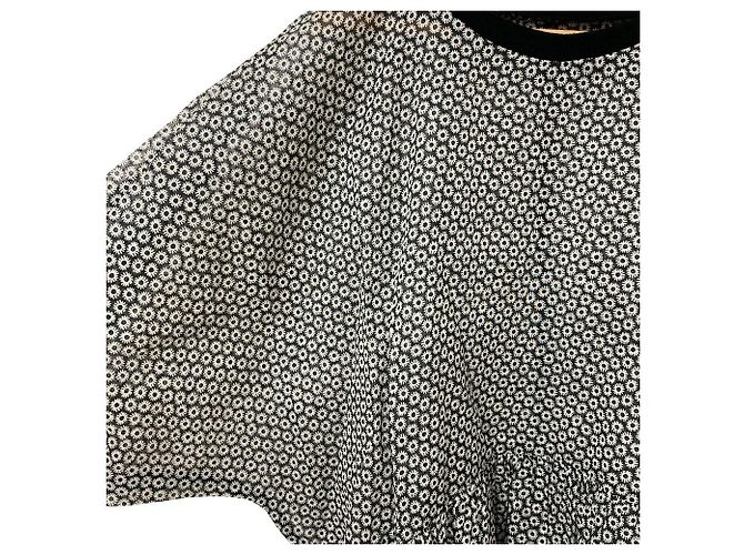 Autre Marque MARMARI gerafftes Kleid mit Unterrock Schwarz Weiß - Ansicht 5