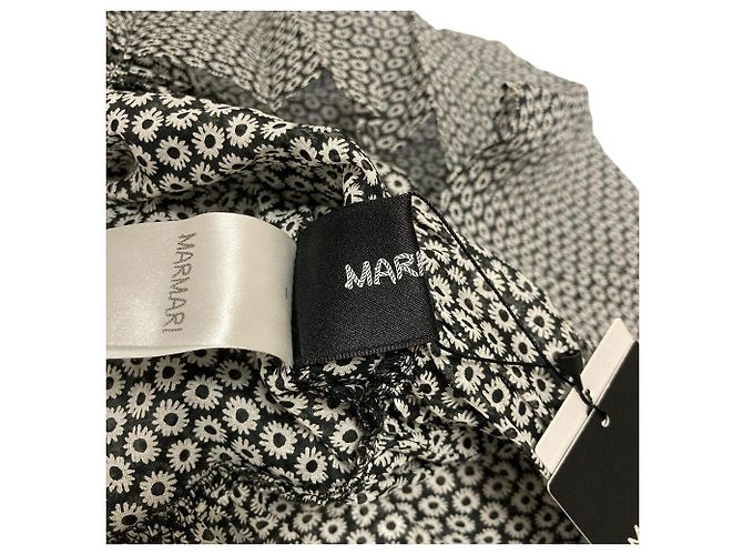 Autre Marque MARMARI gerafftes Kleid mit Unterrock Schwarz Weiß - Ansicht 6