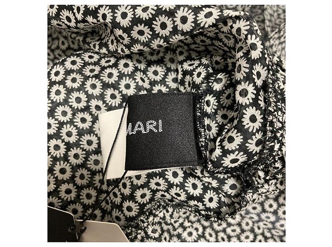 Autre Marque MARMARI gerafftes Kleid mit Unterrock Schwarz Weiß - Ansicht 7