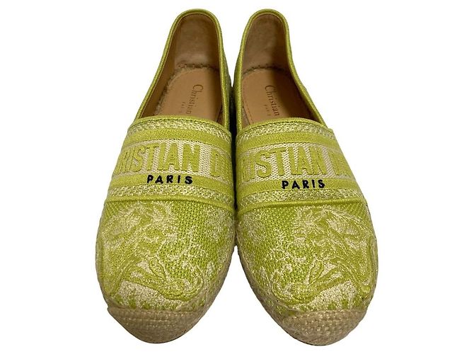 Autre Marque Christian Dior Espadrilles aus Canvas Grün - Ansicht 2