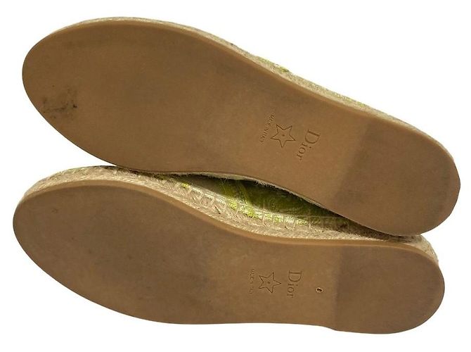 Autre Marque Christian Dior Espadrilles aus Canvas Grün - Ansicht 5
