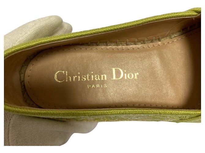 Autre Marque Christian Dior Espadrilles aus Canvas Grün - Ansicht 7