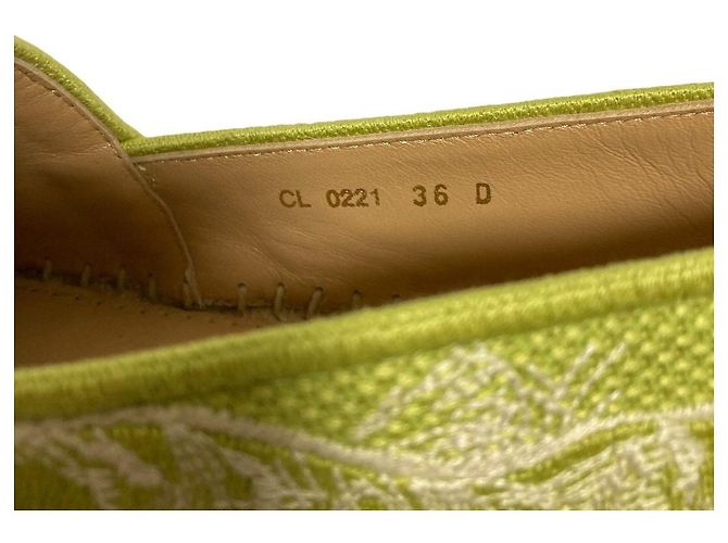 Autre Marque Christian Dior Espadrilles aus Canvas Grün - Ansicht 8