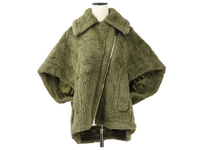 Max Mara Teddy Bear Wollencape Grün Khaki - Ansicht 2