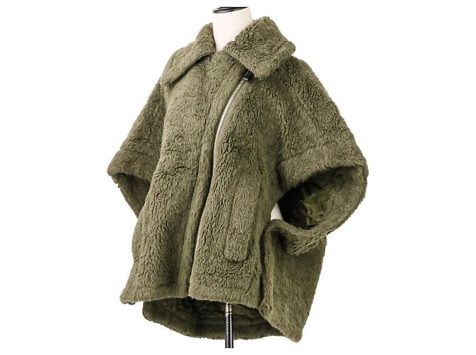 Max Mara Teddy Bear Wollencape Grün Khaki - Ansicht 3