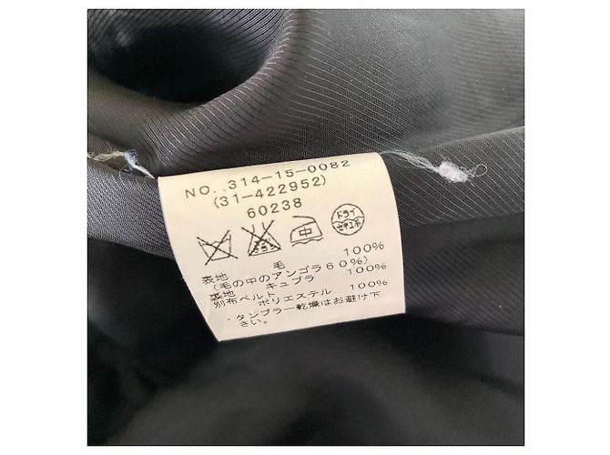 Autre Marque Cappotto senza colletto SHIPS in misto lana e angora Nero - vista 6