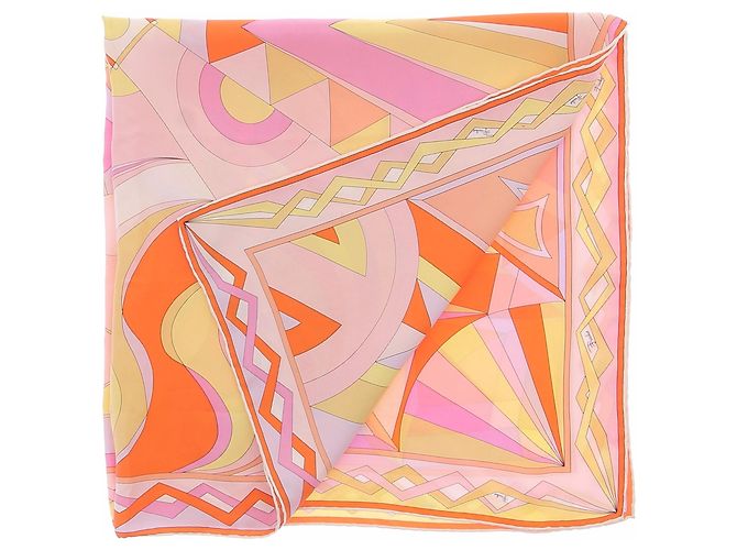 Pañuelo Emilio Pucci de seda rosa 90cm - vista 3