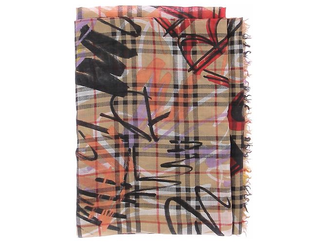 Burberry Bufanda de lana estampada Multicolor - vista 3