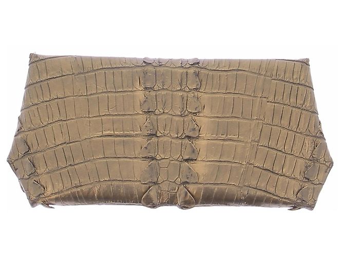 Autre Marque Bronze Leder-Clutch Golden - Ansicht 2