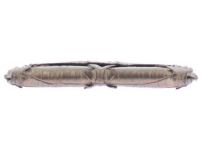 Autre Marque Bronze Leder-Clutch Golden - Ansicht 3