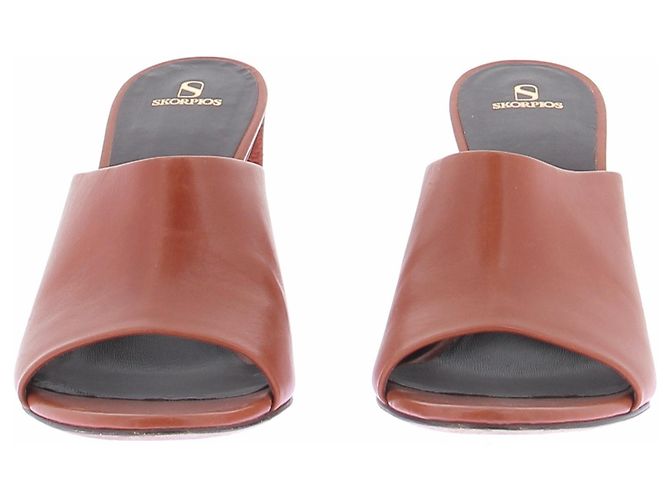 Autre Marque Mules MAISON SKORPIOS de cuero camel Camello - vista 3