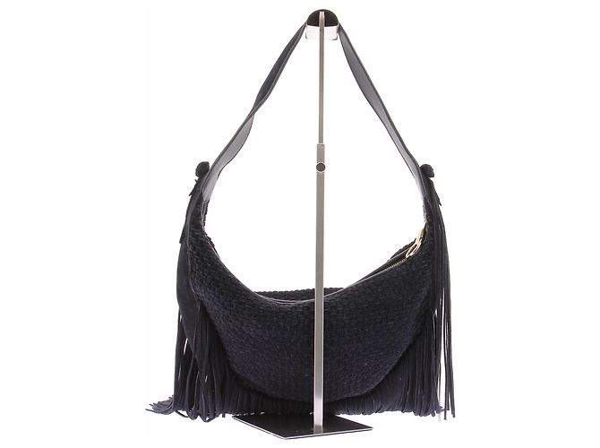 Borsa a mano Elizabeth And James in camoscio blu navy - vista 3