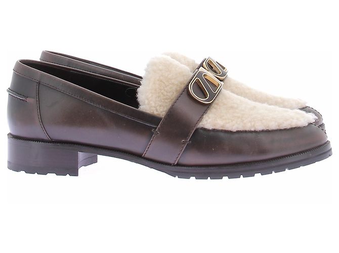 Autre Marque Mocassins shearling et cuir verni Brown - view 6