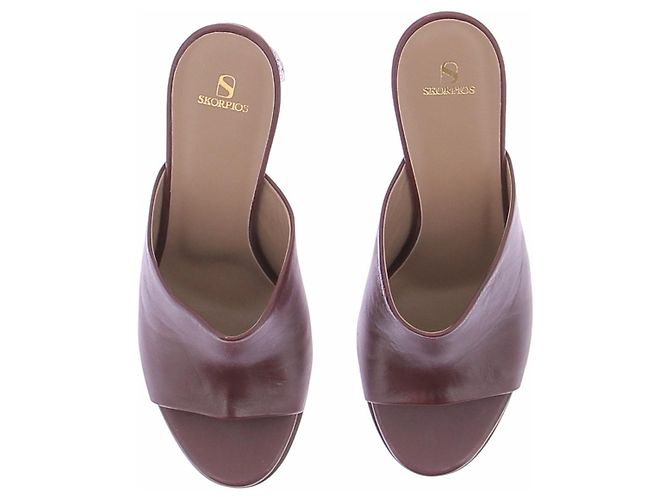 Autre Marque Mules aus Leder in Bordeaux - Ansicht 4