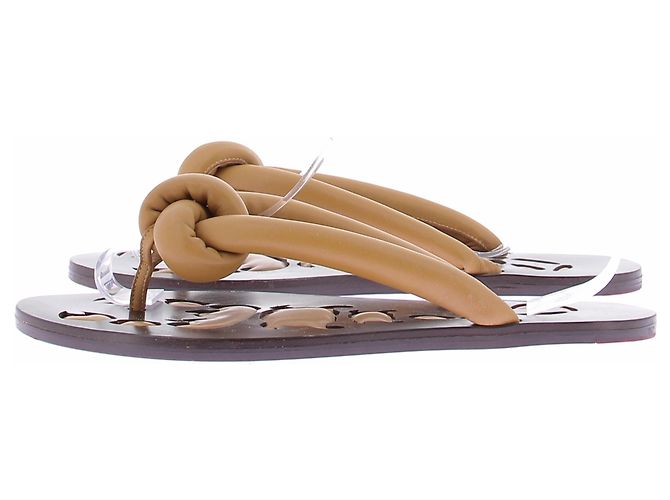 Autre Marque MAISON SKORPIOS Flip-Flops Leder Camel Kamel - Ansicht 2