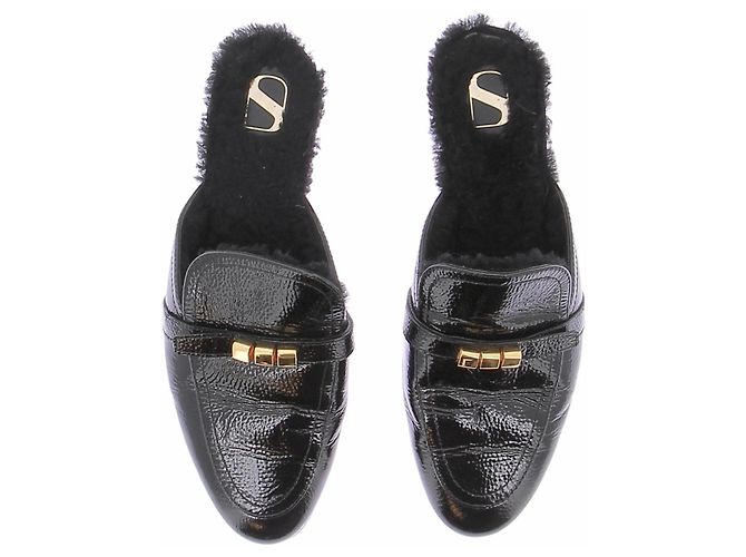 Autre Marque Mules in pelle verniciata nera Nero - vista 4