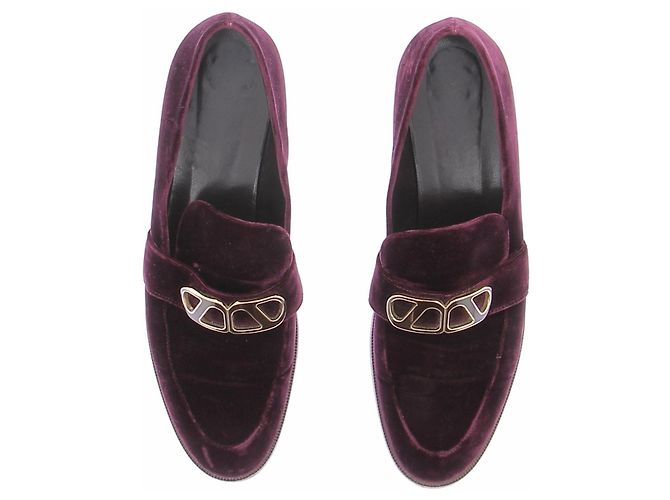Autre Marque Mocassins em veludo ameixa Bordeaux - vista 4