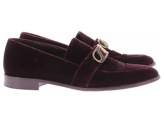 Autre Marque Mocassins em veludo ameixa Bordeaux - vista 6