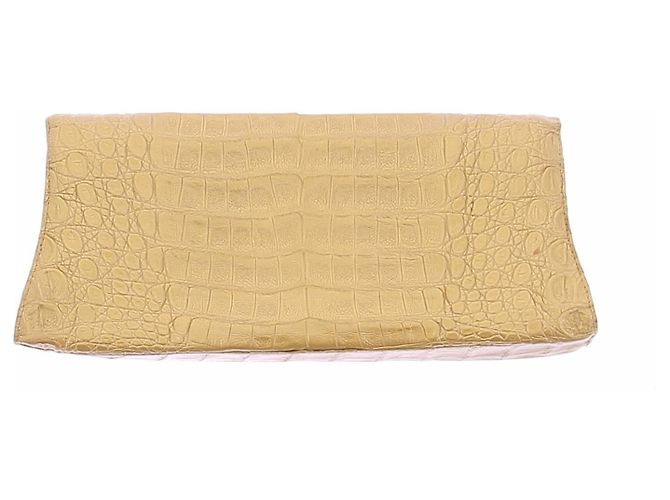 Nancy Gonzalez Pochette dorée effet croco Golden - view 2